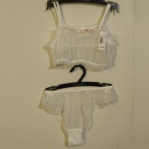 La Vie en Rose White Sheer Lingerie Set